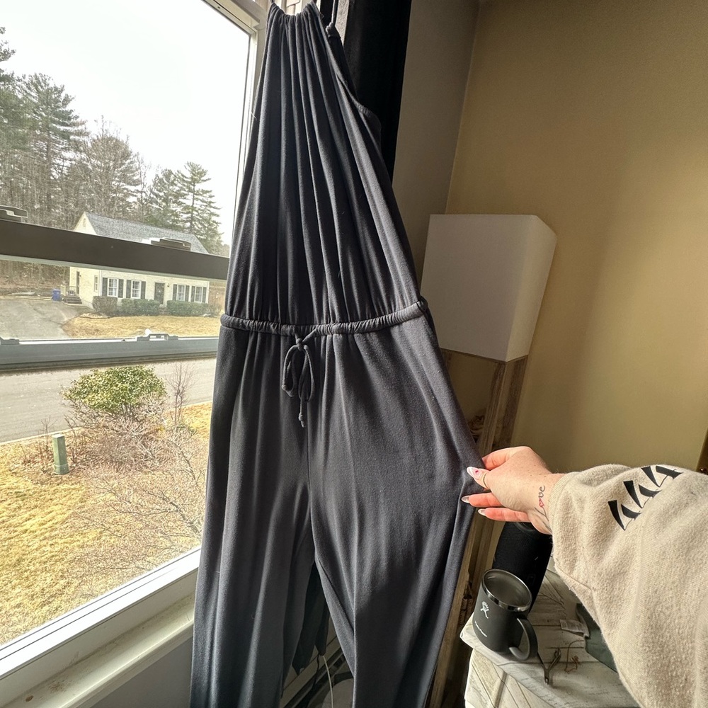 gray jumpsuit